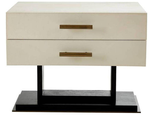 2-Drawers Beige Tatro Nightstand