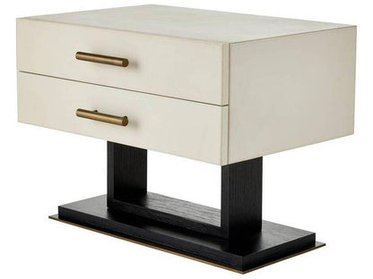 2-Drawers Beige Tatro Nightstand