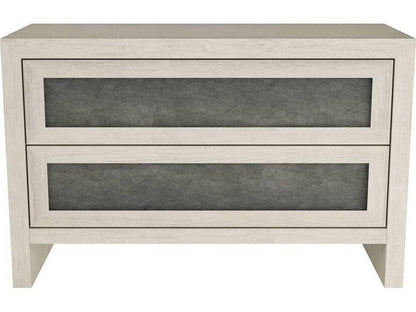 Burnett Rectangle Side Table with Suede Panels and Smoke Finish