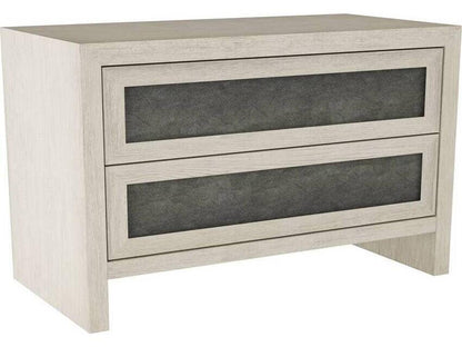 Burnett Rectangle Side Table with Suede Panels and Smoke Finish
