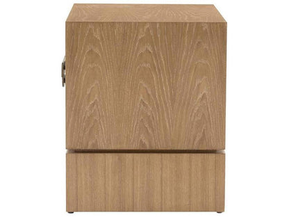 Kianna Rectangle Side Table in Oyster and White with Heritage Brass