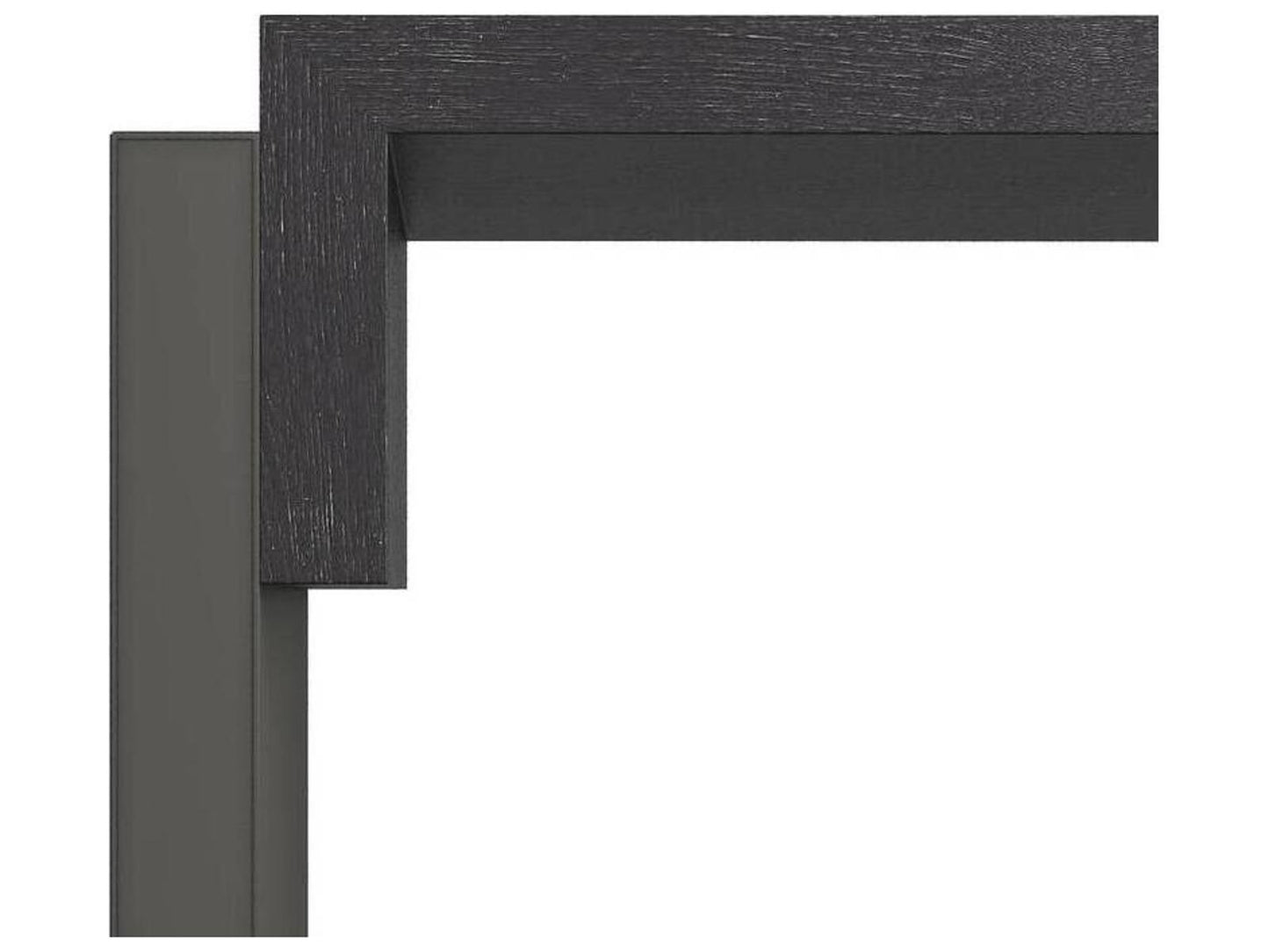 Bernardo Rectangle Console Table in Ebony Oak and Graphite Leather