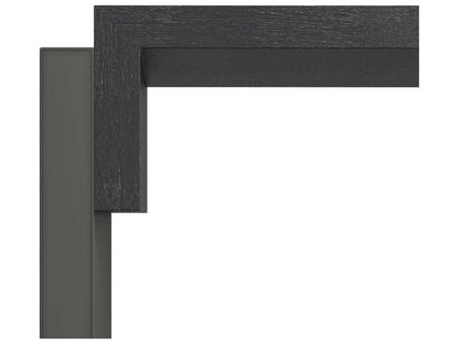 Bernardo Rectangle Console Table in Ebony Oak and Graphite Leather