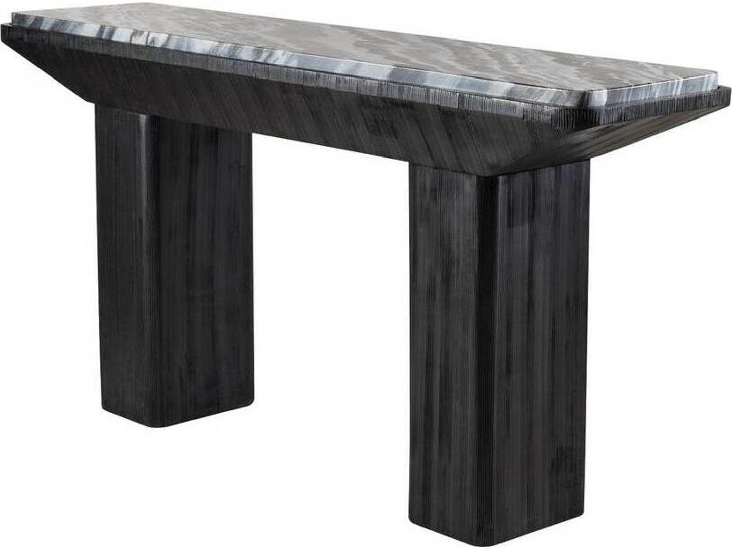 Elio Rectangle Console Table in Galaxy Marble and Ebony Mango Wood