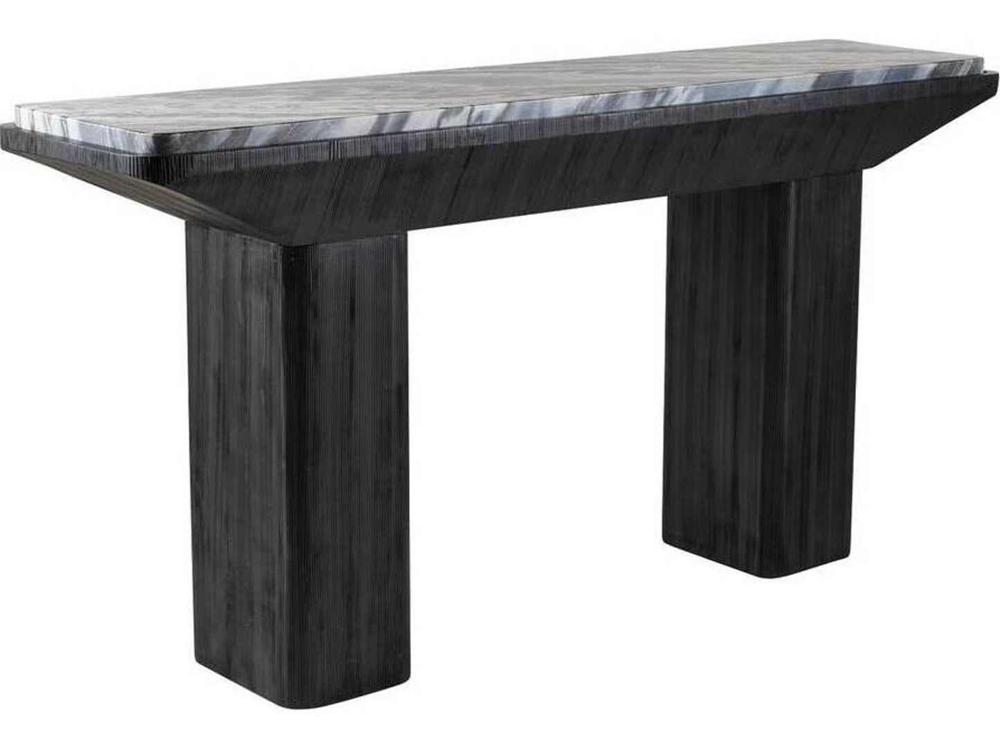 Elio Rectangle Console Table in Galaxy Marble and Ebony Mango Wood