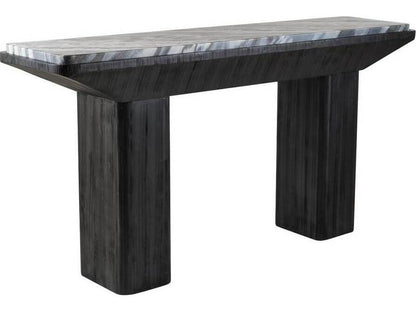 Elio Rectangle Console Table in Galaxy Marble and Ebony Mango Wood