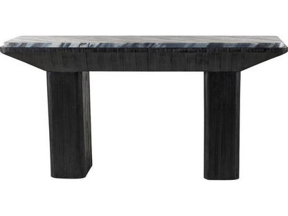 Elio Rectangle Console Table in Galaxy Marble and Ebony Mango Wood