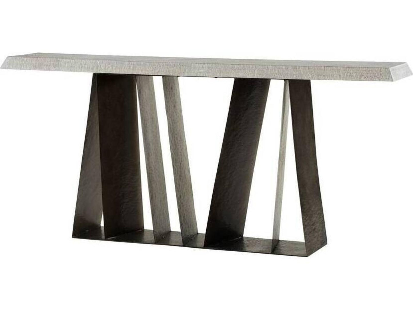 Gladstone Rectangle Console Table in Smoke Mango Wood and Carbon Iron