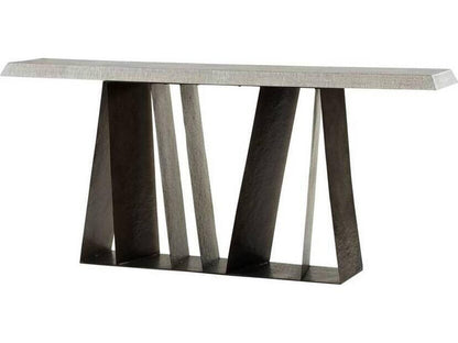 Gladstone Rectangle Console Table in Smoke Mango Wood and Carbon Iron