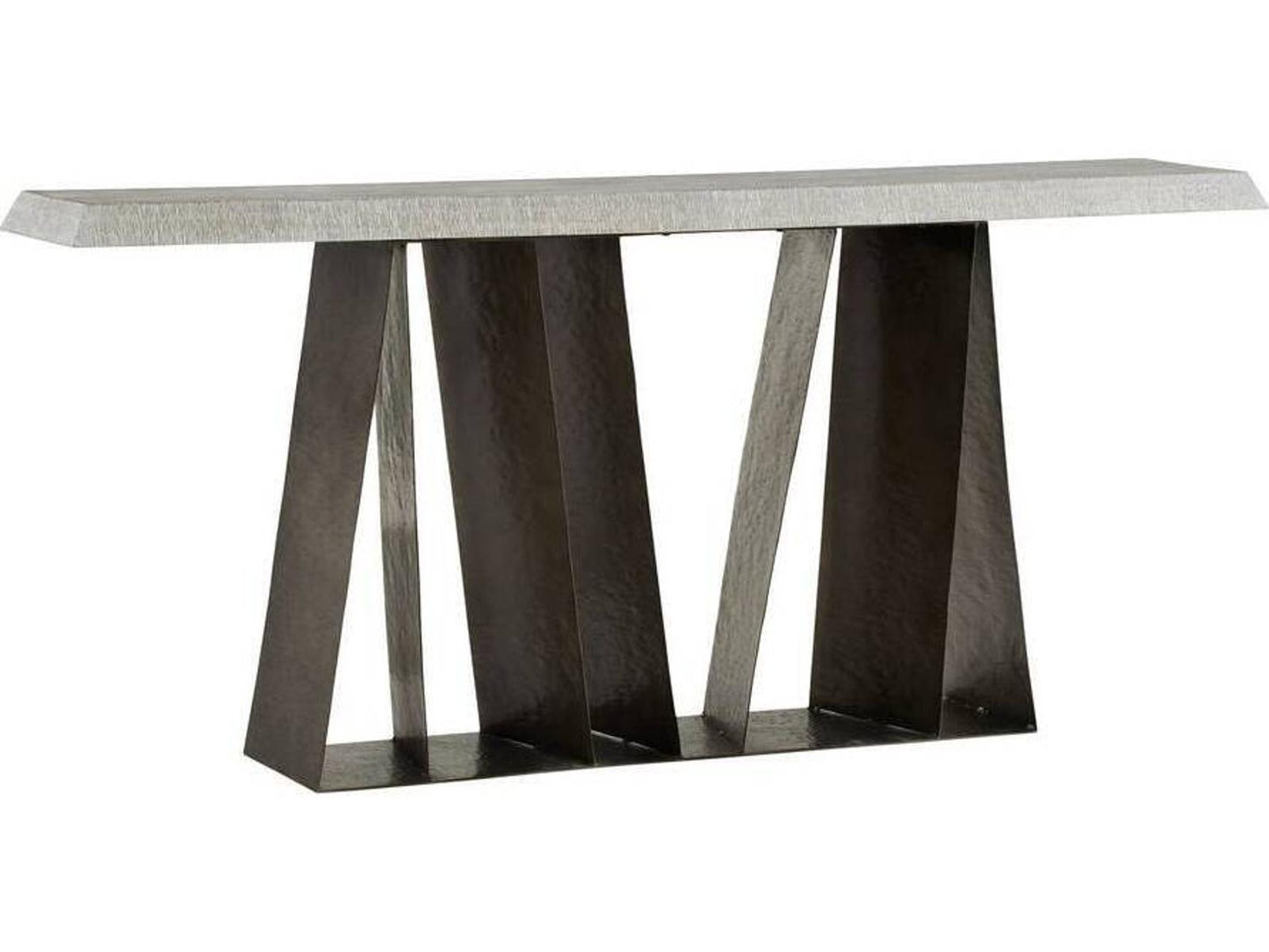 Gladstone Rectangle Console Table in Smoke Mango Wood and Carbon Iron