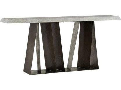 Gladstone Rectangle Console Table in Smoke Mango Wood and Carbon Iron