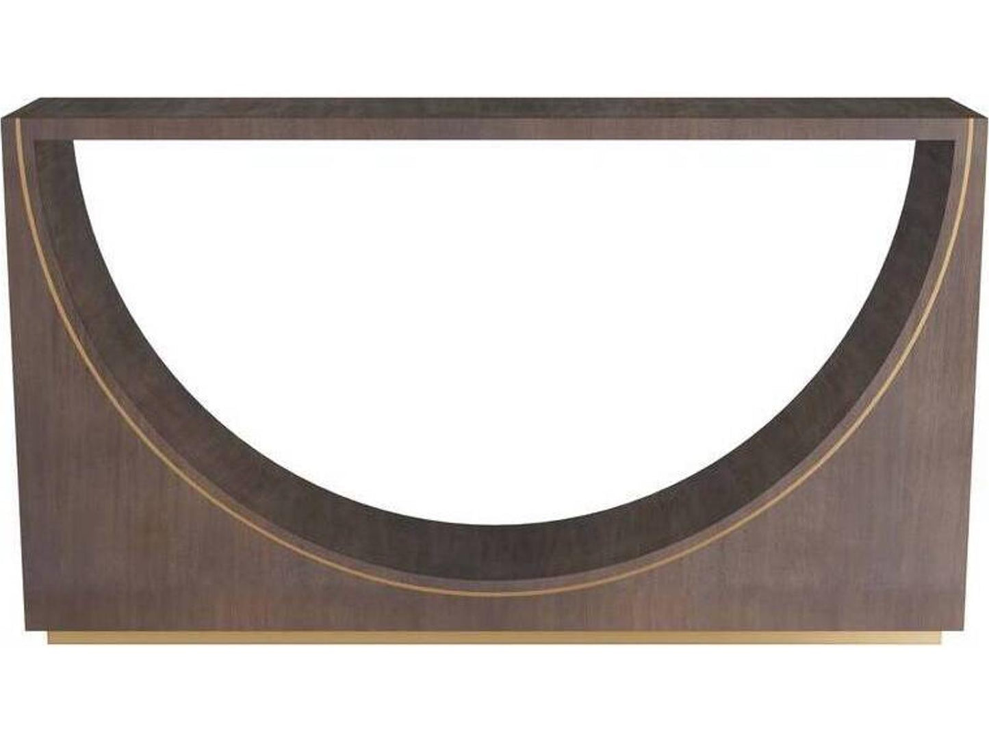 Arteriors Tatton Console Table in Umber Oak Veneer and Antique Brass