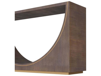 Arteriors Tatton Console Table in Umber Oak Veneer and Antique Brass