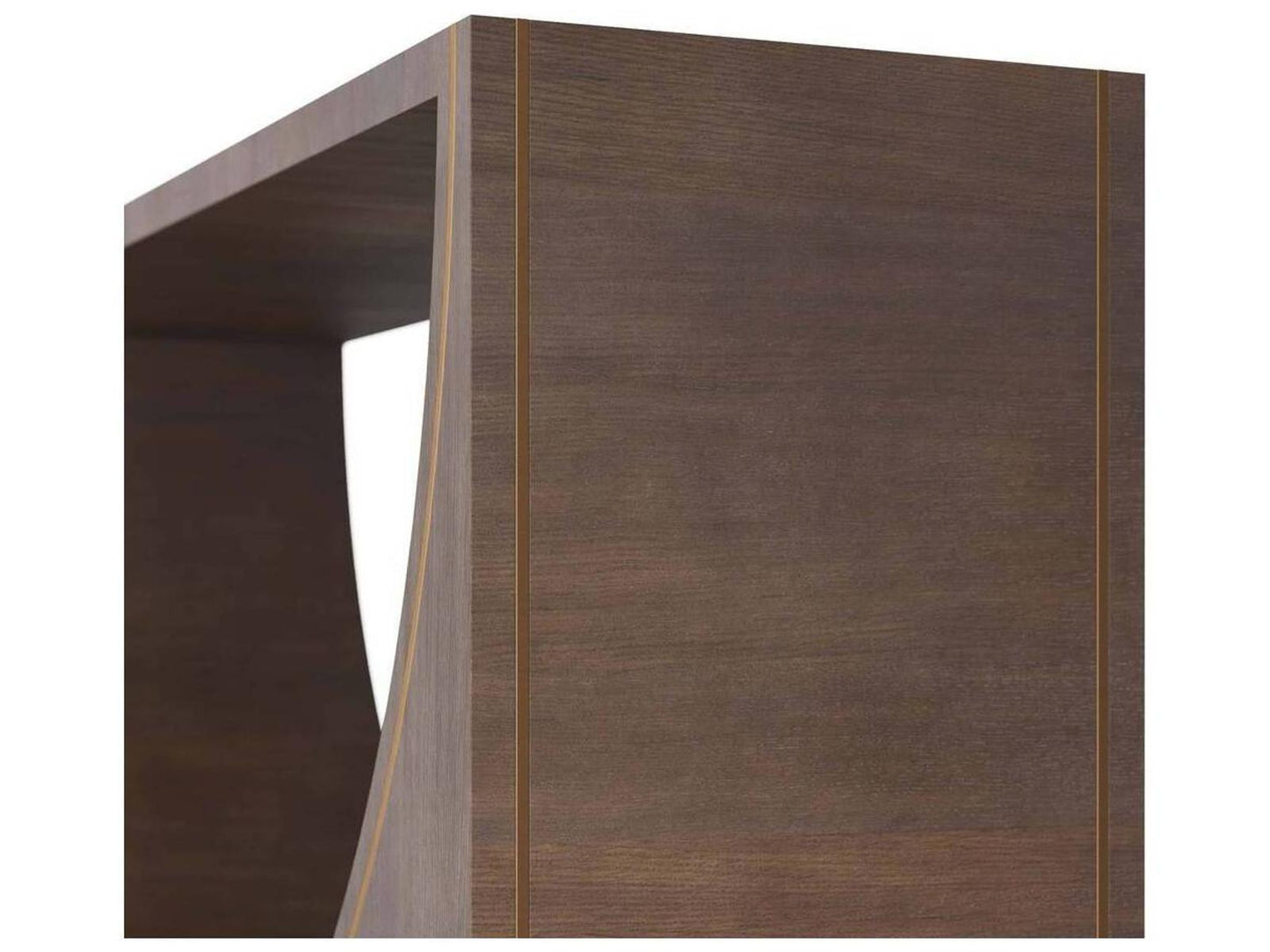 Arteriors Tatton Console Table in Umber Oak Veneer and Antique Brass