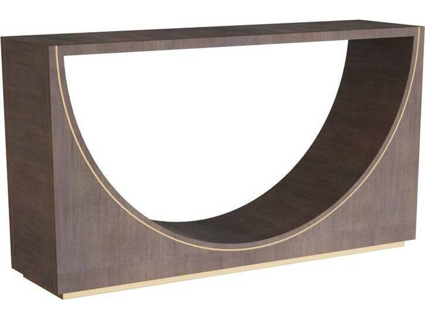 Arteriors Tatton Console Table in Umber Oak Veneer and Antique Brass