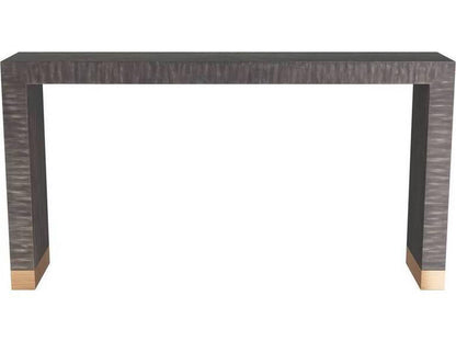 Andreas Console Table Dark Gray Straw Marquetry
