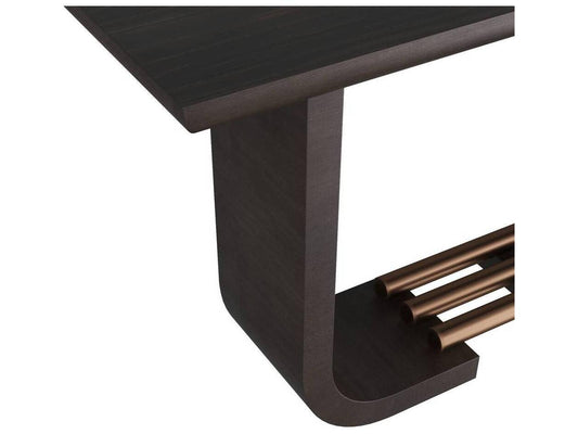 Ralston Console Table Charcoal Amara Veneer with Antique Brass