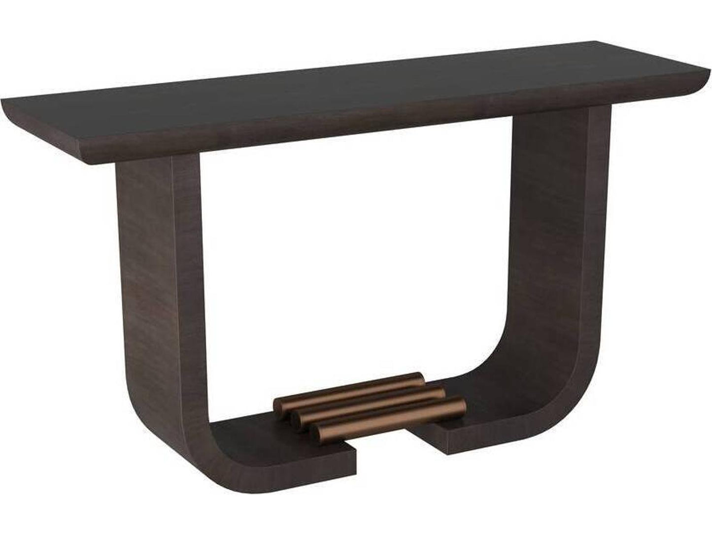 Ralston Console Table Charcoal Amara Veneer with Antique Brass