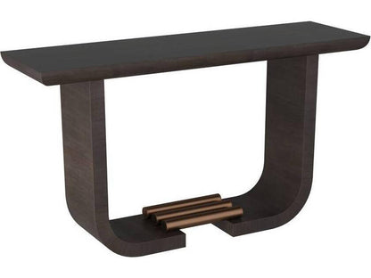 Ralston Console Table Charcoal Amara Veneer with Antique Brass