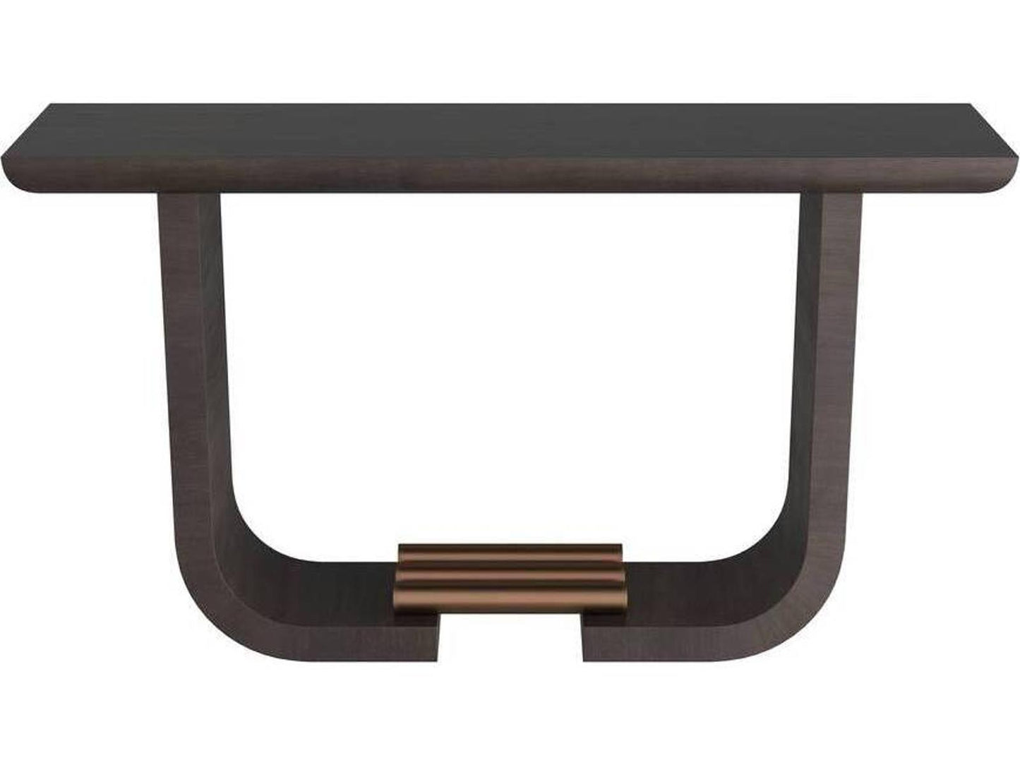 Ralston Console Table Charcoal Amara Veneer with Antique Brass