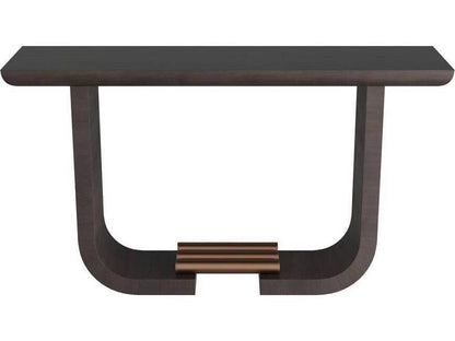 Ralston Console Table Charcoal Amara Veneer with Antique Brass
