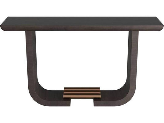 Ralston Console Table Charcoal Amara Veneer with Antique Brass