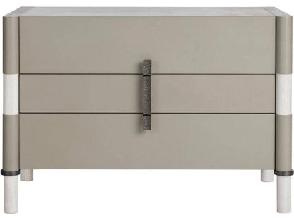 Rectangular Faux Leather Gray End Table