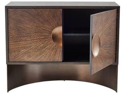 John Short Cabinet in Brindle Eucalyptus Veneer and Antique Brass