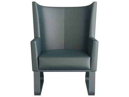 Gray Leather Accent Chair Bleu