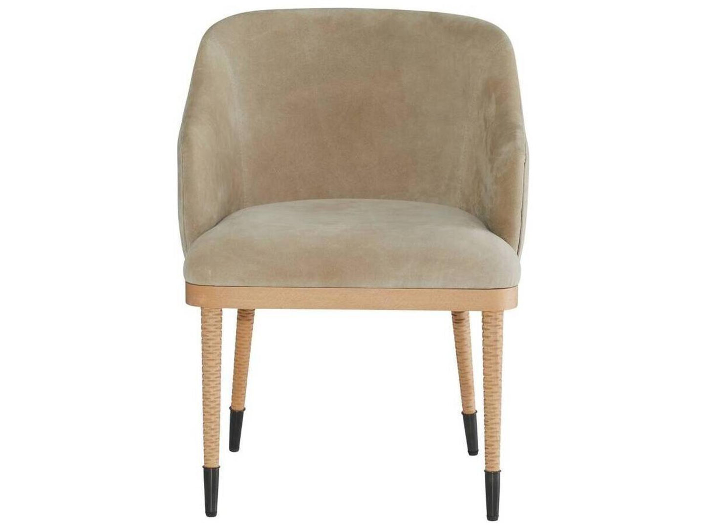 Hershel Upholstered Suede Dining Side Chair in Taupe with Blonde Legs