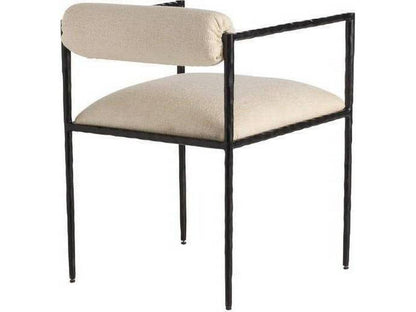 Barbana Iron Frame Accent Chair in Oxford White