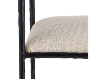 Barbana Iron Frame Accent Chair in Oxford White