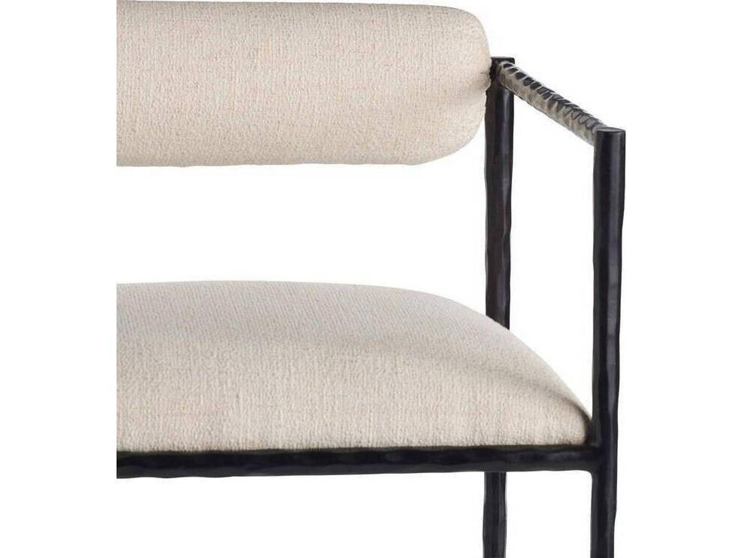 Barbana Iron Frame Accent Chair in Oxford White