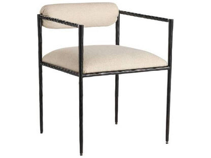 Barbana Iron Frame Accent Chair in Oxford White