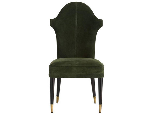 Lincoln Armless Dining Side Chair in Forest Suede and Ebony