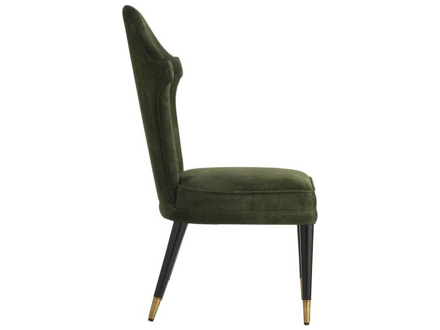 Lincoln Armless Dining Side Chair in Forest Suede and Ebony