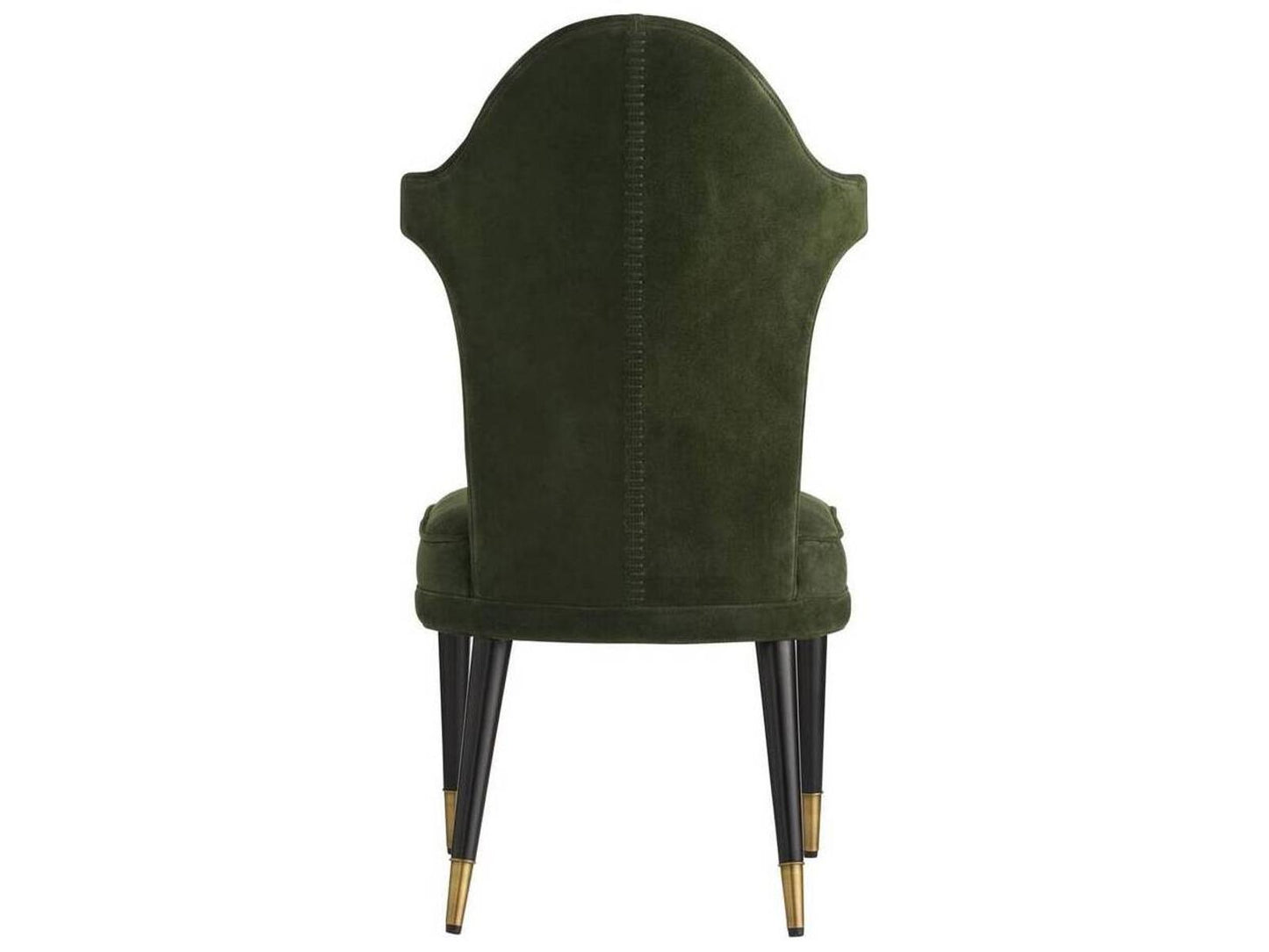 Lincoln Armless Dining Side Chair in Forest Suede and Ebony