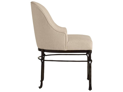 Beige Upholstered Arm Dining Chair