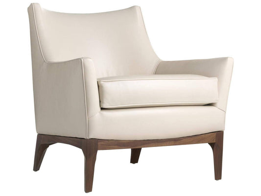 Cream Leather Accent Chair