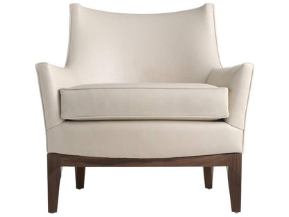 Cream Leather Accent Chair