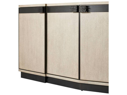 Cyrus Sculpted Hardware Credenza in Smoke Oak and Bronze