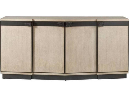 Cyrus Sculpted Hardware Credenza in Smoke Oak and Bronze