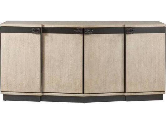Cyrus Sculpted Hardware Credenza in Smoke Oak and Bronze