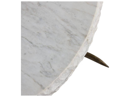 Round Marble White Brown Coffee Table