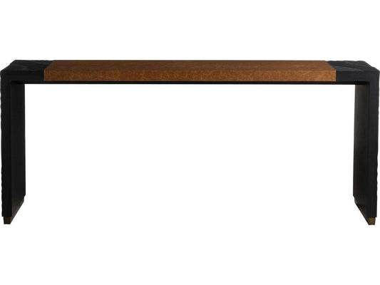 Rectangular Wood Brown Black Console Table