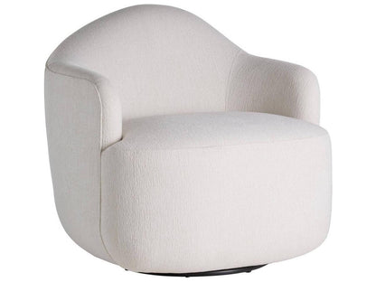 Swivel White Accent Chair