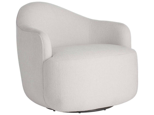 Swivel White Accent Chair