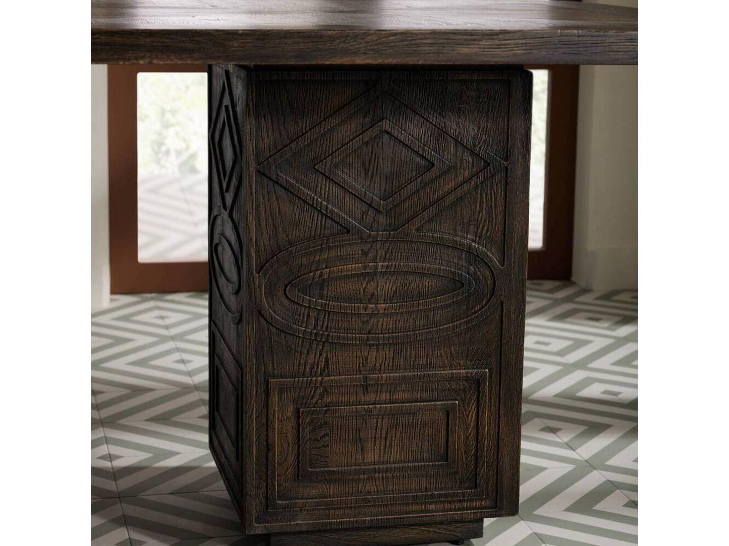 Vargueno Rectangle Dining Table in Burnt Mango Wood