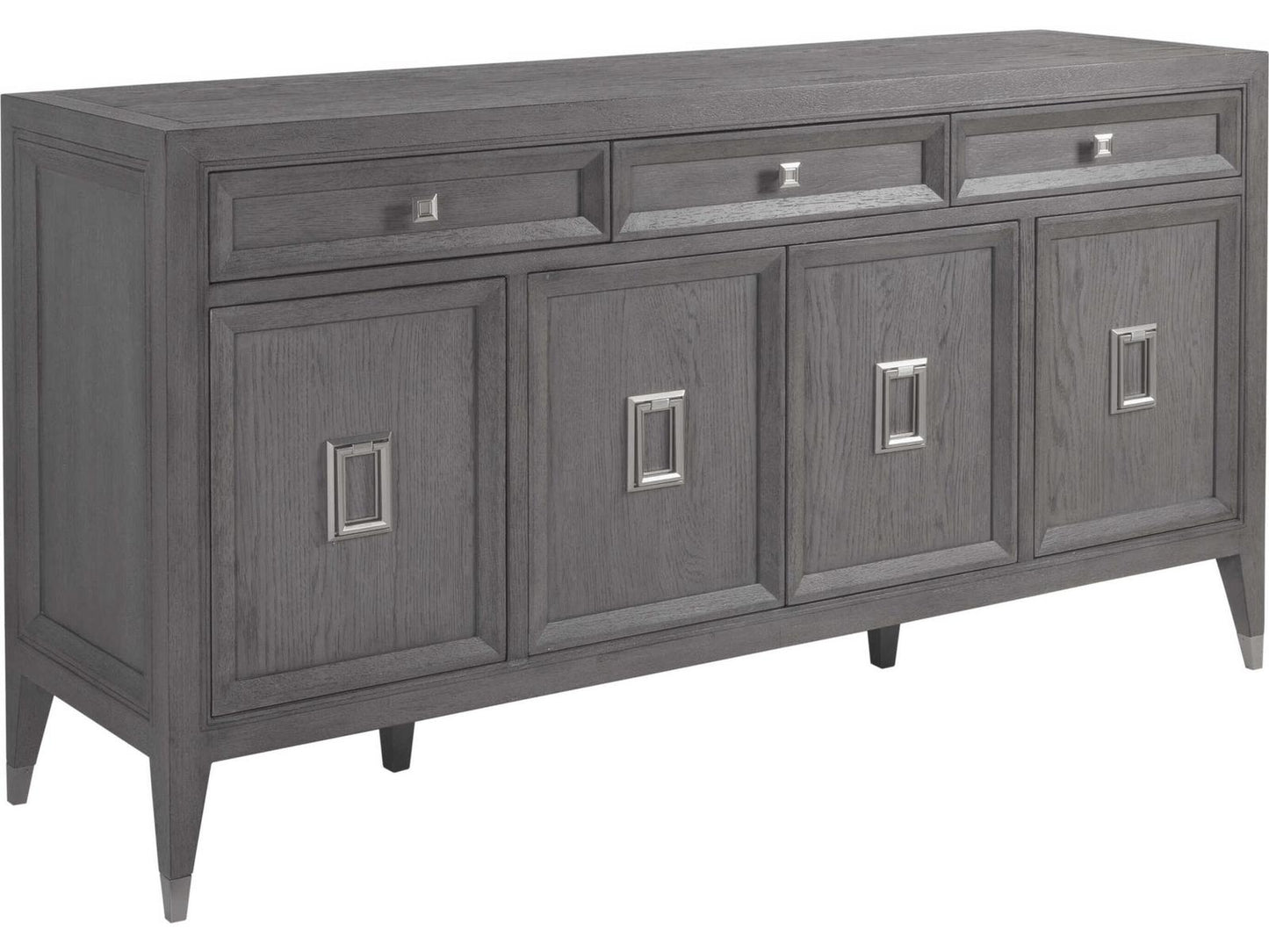 Appellation 66-Inch Gray Wood Buffet with Brushed Nickel Accents