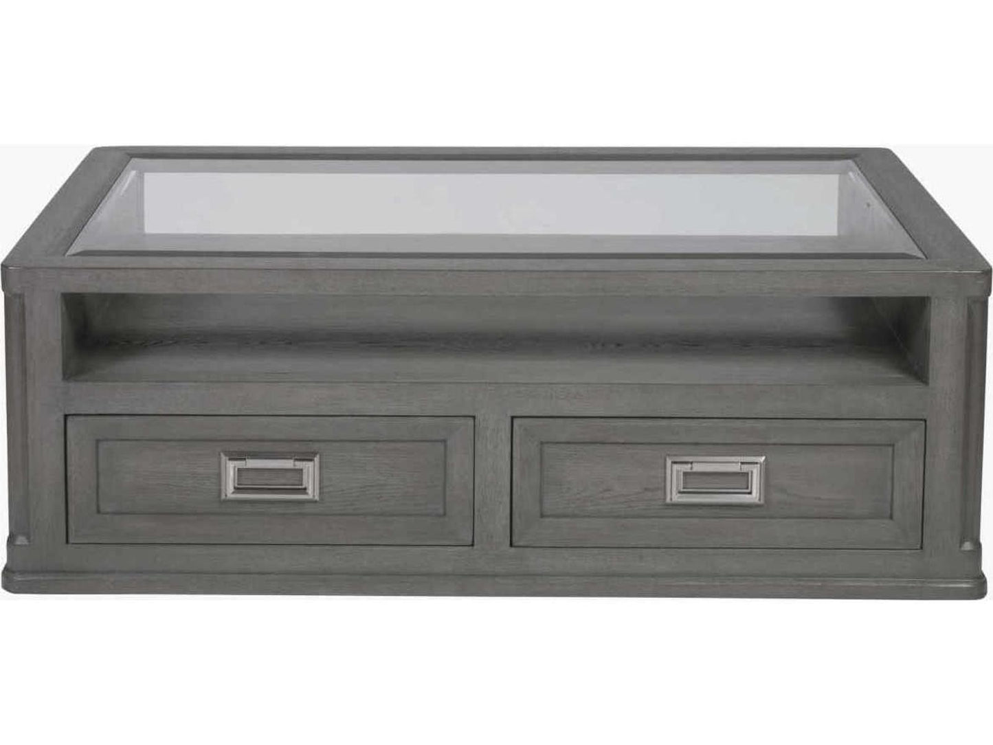 Appellation Rectangular Glass Coffee Table in Gray